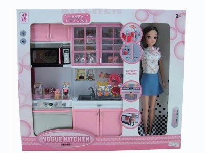 KITCHEN SET W/DOLL  LIGHT &MUSIC - HP1043743