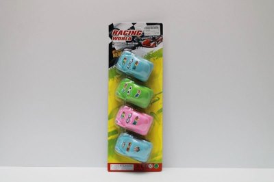 PULL BACK CARTOON CAR 3COLOR 4PCS  - HP1043940