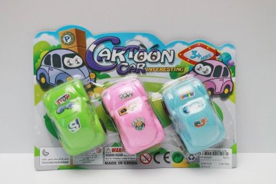 PULL BACK CARTOON CAR 3COLOR 3PCS  - HP1043942