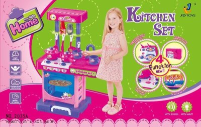 KITCHEN SET W/LIGHT &MUSIC RED NOT INCLUDE BATTERY - HP1044281