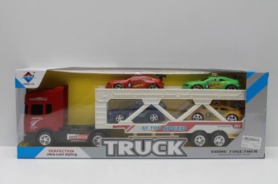 FRICTION TRUCK W/4 FREE CAR RED/BLUE - HP1044296