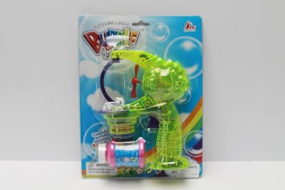 B/O BUBBLE GUN W/FLASHY & MUSIC (TRANSPARENT) PURPLE/GREEN - HP1044745