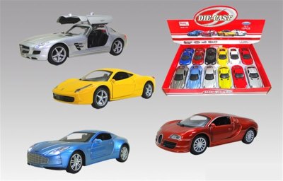 1:32PULL BACK DIE CAST CAR W/LIGHT SOUND OPEN-DOOR 12PCS - HP1045317