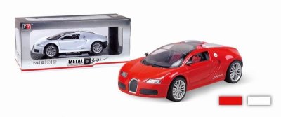 PULL BACK DIE CAST CAR W/LIGHT &MUSIC WHITE/RED - HP1045333