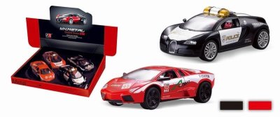 PULL BACK DIE CAST CAR W/LIGHT &MUSIC 4PCS - HP1045337