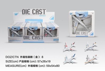 PULL BACK DIE CAST PLANE W/LIGHT MUSIC 12PCS - HP1045339