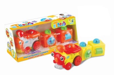 FRICTION CARTOON TRAIN W/LIGHT & MUSIC 2COLOR INCLUDED BUTTONCELL - HP1046210