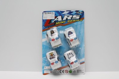 4PCS PULL BACK POLICE CAR 4ASST - HP1046705