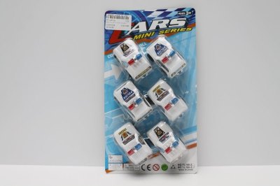 6PCS PULL BACK POLICE CAR 4ASST - HP1046706