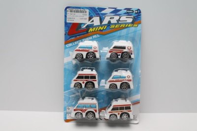6PCS PULL BACK AMBULANCE 4ASST - HP1046708