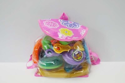 KITCHEN SET IN STROLLER PINK ORANGE - HP1047213
