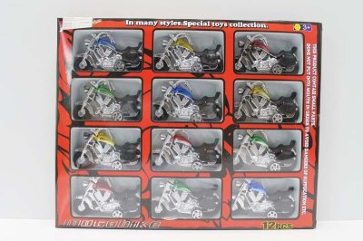 12PCS PULL BACK MOTORCYCLE RED/BLUE/YELLOW/GREEN - HP1047419