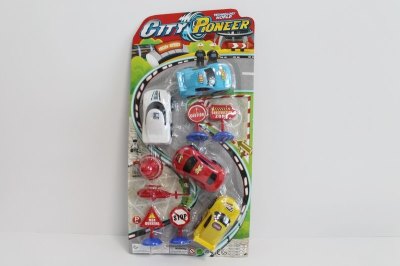 PULL BACK CAR W/ 4 ROAD SIGN - HP1047905