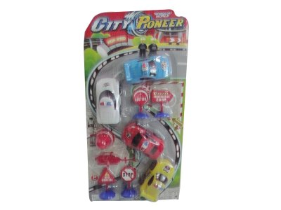 PULL BACK POLICE CAR W/ 4 ROAD SIGN - HP1047907