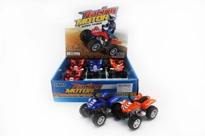 PULL BACK BEACH MOTORCYCLE RED/BLUE/YELLOW 6PCS DISPLAY BOX - HP1049159