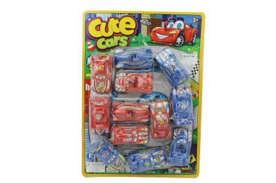 PULL BACK CARTOON CAR 12PCS 6ASST RED/BLUE/GREEN - HP1049311
