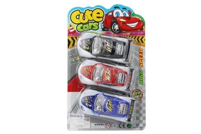 3PCS PULL BACK RACING CAR BLACK/RED/BLUE - HP1049315