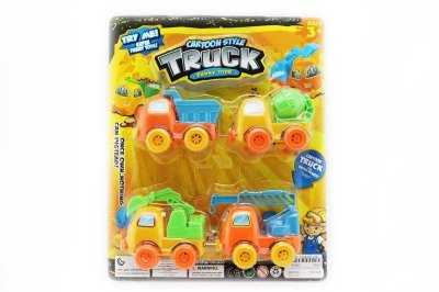 PULL BACK CONSTRUCTION CAR 4PCS 4COLOR 4ASST - HP1049561