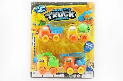 PULL BACK CONSTRUCTION CAR 4PCS 4COLOR 4ASST - HP1049562