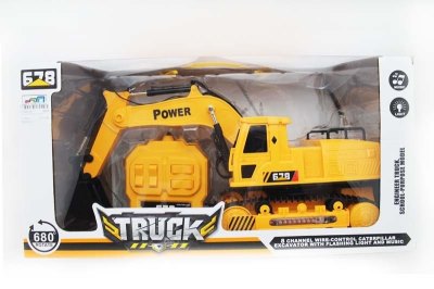 线控闪光音乐履工程车 (挖掘机、8通带音乐、3粒彩灯) - HP1049706