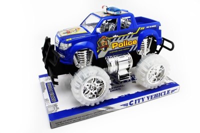 FRICTION POLICE CAR BLUE/ORANGE/BLACK W/LIGHT (INCLUDED BUTTONCELL) - HP1051550