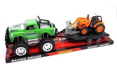 FRICTION TRUCK W/CONSTRUCTION CAR RED/GREEN - HP1052657
