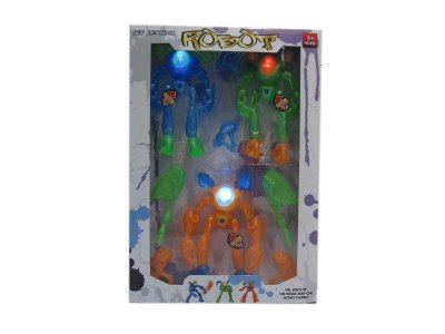 3PCS DIY ROBOT W/LIGHT  INCLUDED BUTTONCELL - HP1053387