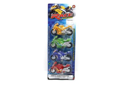 4PCS PULL BACK MOTORCYCLE RED/BLUE/YELLOW/GREEN 2ASST - HP1053979