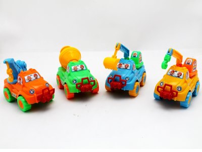 PULL BACK CONSTRUCTION CAR GREEN/YELLOW/BLUE/ORANGE 4ASST - HP1055553