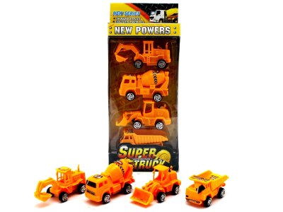 PULL BACK CONSTRUCTION CAR 4PCS - HP1055649