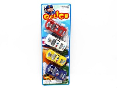 4PCS PULL BACK POLICE CAR  6COLOR - HP1056794