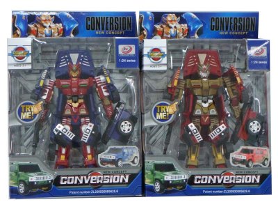 TRANSFORMATIVE CAR W/LIGHT & MUSIC RED/YELLOW INCLUDED BUTTONCELL - HP1056863