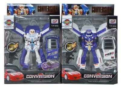 TRANSFORMATIVE CAR W/LIGHT & MUSIC BLUE/WHITE INCLUDED BUTTONCELL - HP1056866