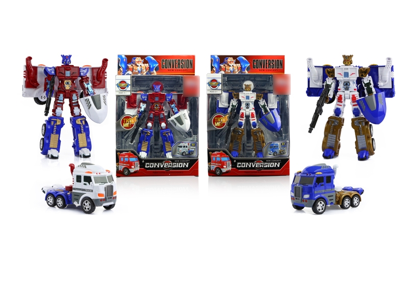 TRANSFORMATIVE CAR W/LIGHT & MUSIC BLUE/WHITE INCLUDED BUTTONCELL BIU & WHITE - HP1056870