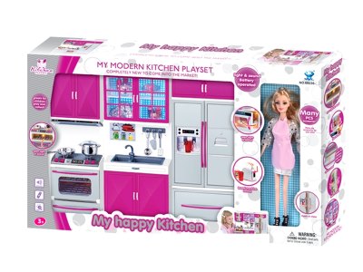 COOKING SET W/LIGHT & MUSIC & DOLL  2*AAA BATTERIES - HP1057769