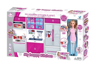 COOKING SET W/LIGHT & MUSIC & DOLL  3*AG13  - HP1057770