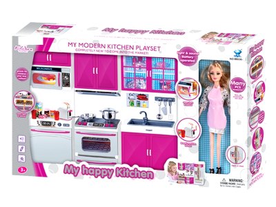 COOKING SET W/LIGHT & MUSIC & DOLL  2*AAA BATTERIES - HP1057771