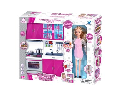 COOKING SET W/LIGHT & MUSIC & DOLL  2*AAA BATTERIES - HP1057783