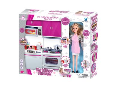 COOKING SET W/LIGHT & MUSIC & DOLL  2*AAA BATTERIES - HP1057784
