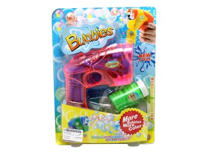 B/O BUBBLE GUN W/LIGHT & MUSIC RED/YELLOW (TRANSPARENCY) - HP1059503