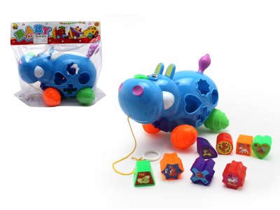 FISH HIPPO BLOCKS W/STRING - HP1060394