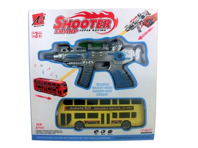 红外线射击电动万向巴士带灯光音乐 红黄2色混装 - HP1061295