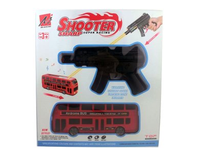 红外线射击电动万向巴士带灯光音乐 红黄2色混装 - HP1061298