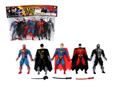 5PCS SUPER HEROES W/LIGHT - HP1061403