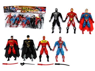 7PCS SUPER HEROES W/LIGHT - HP1061404