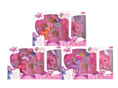 2PCS VINYL HORSE W/ACCESSORIES 3ASST - HP1061648