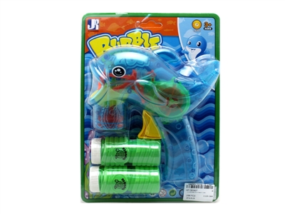 FRICTION DOLPHIN BUBBLE GUN W/LIGHT RED/BLUE (TRANSPARENT) - HP1063807