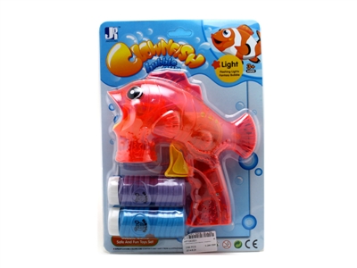 FRICTION BUBBLE GUN W/LIGHT RED/ORANGE (TRANSPARENT) - HP1063831