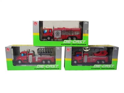 1:60灯光音乐回力合金模型 消防车 12PCS 3款混 - HP1065364