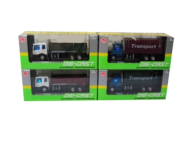1:60灯光音乐回力合金模型 货运车 12PCS 4款混 - HP1065366